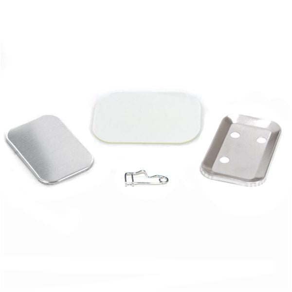 Unpinned Button Supplies Vertical Rounded Corner Rectangle 1.75 x 2.75" for 1000 buttons