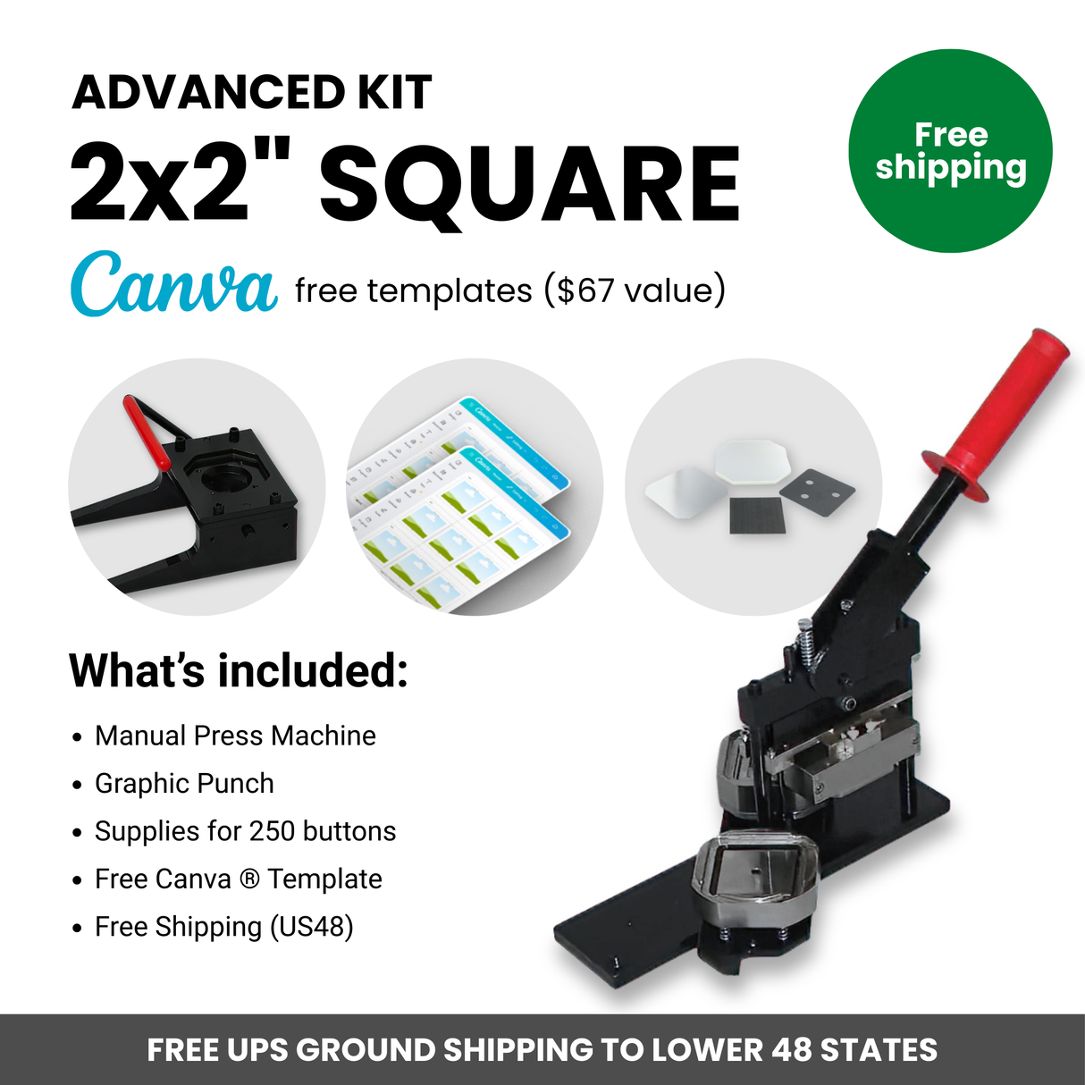 Advanced Manual Kit Square 2 x 2"