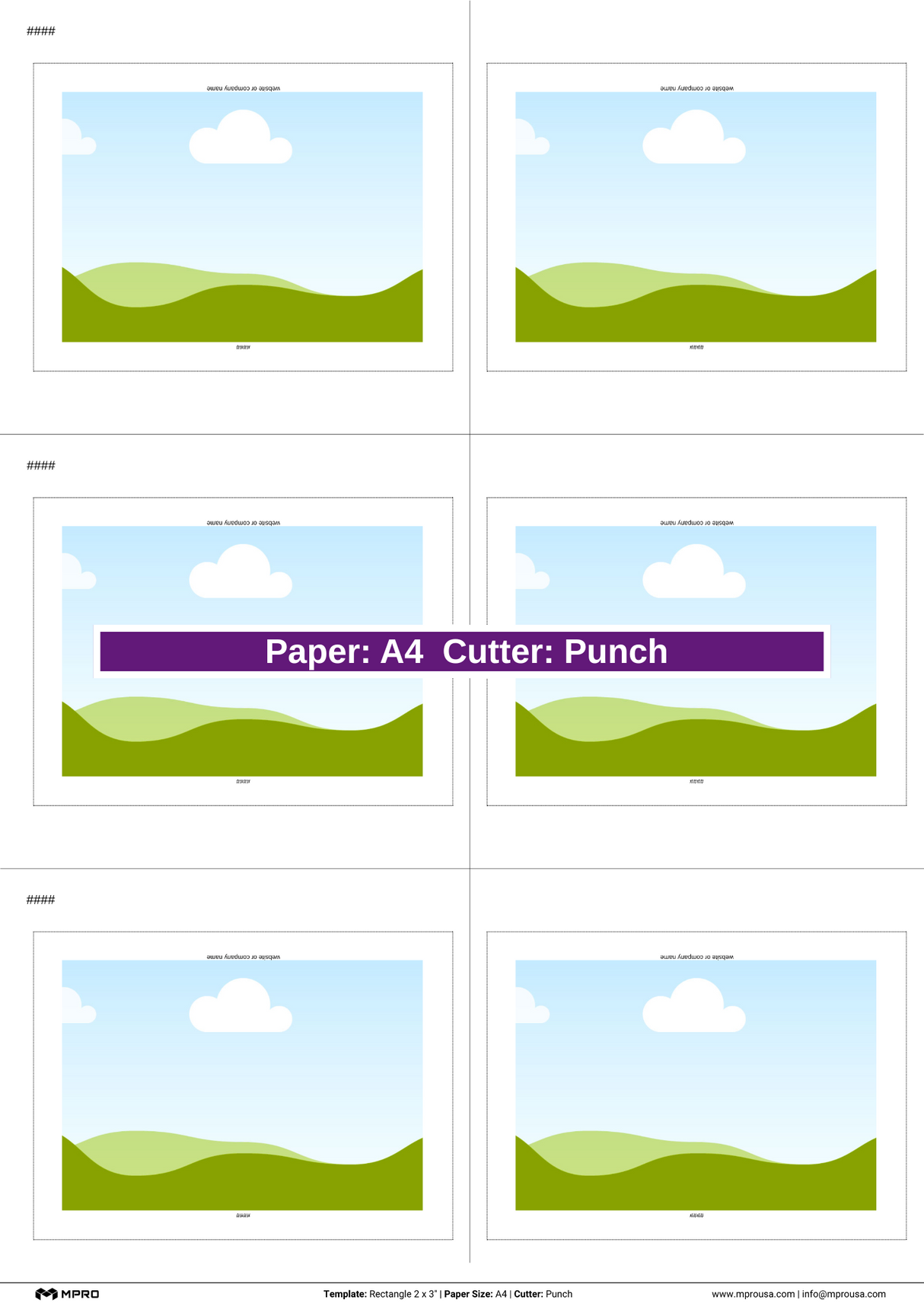 MPRO Rectangle 2 x 3" Printing Templates