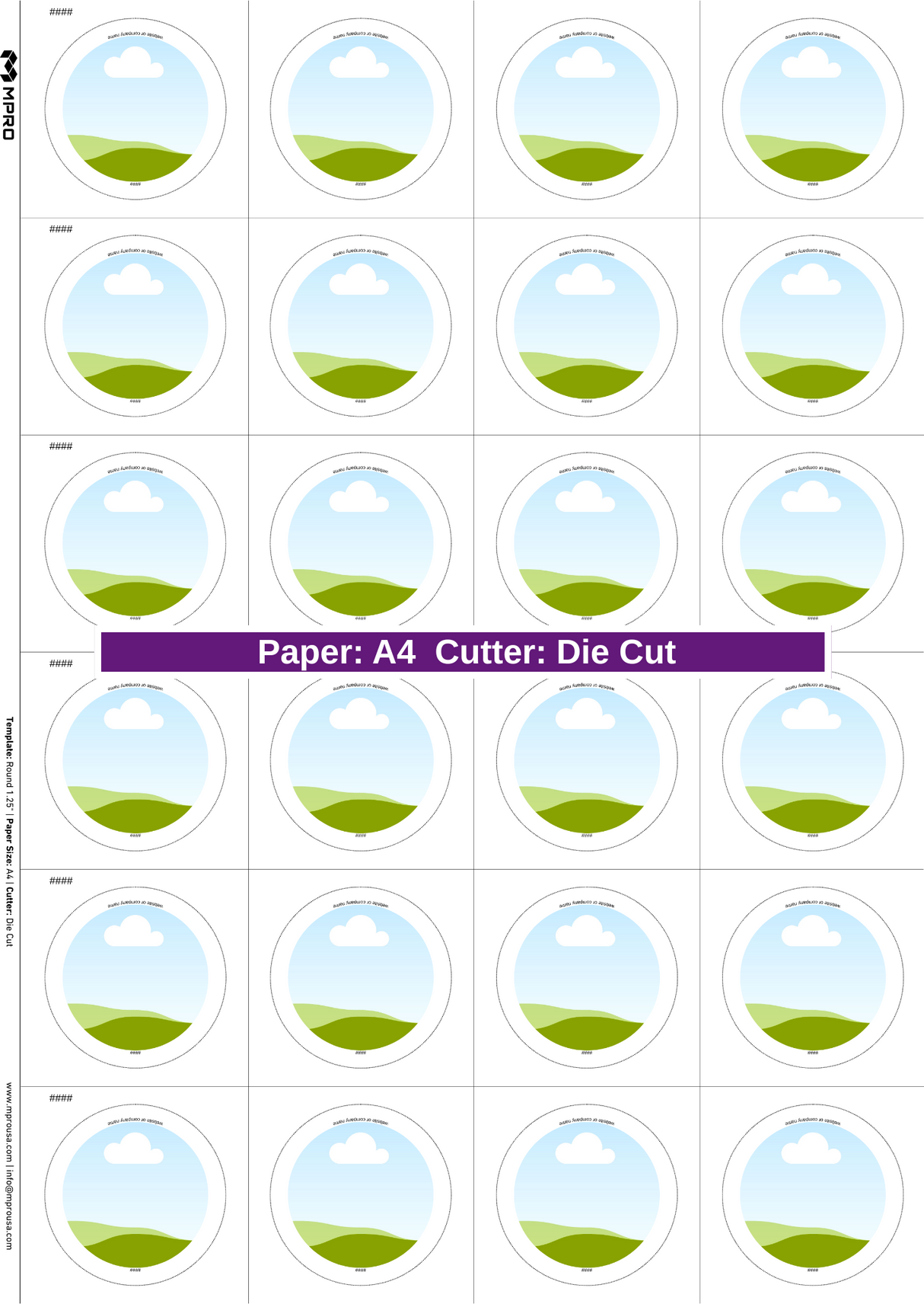 MPRO Round 1.25" Printing Templates