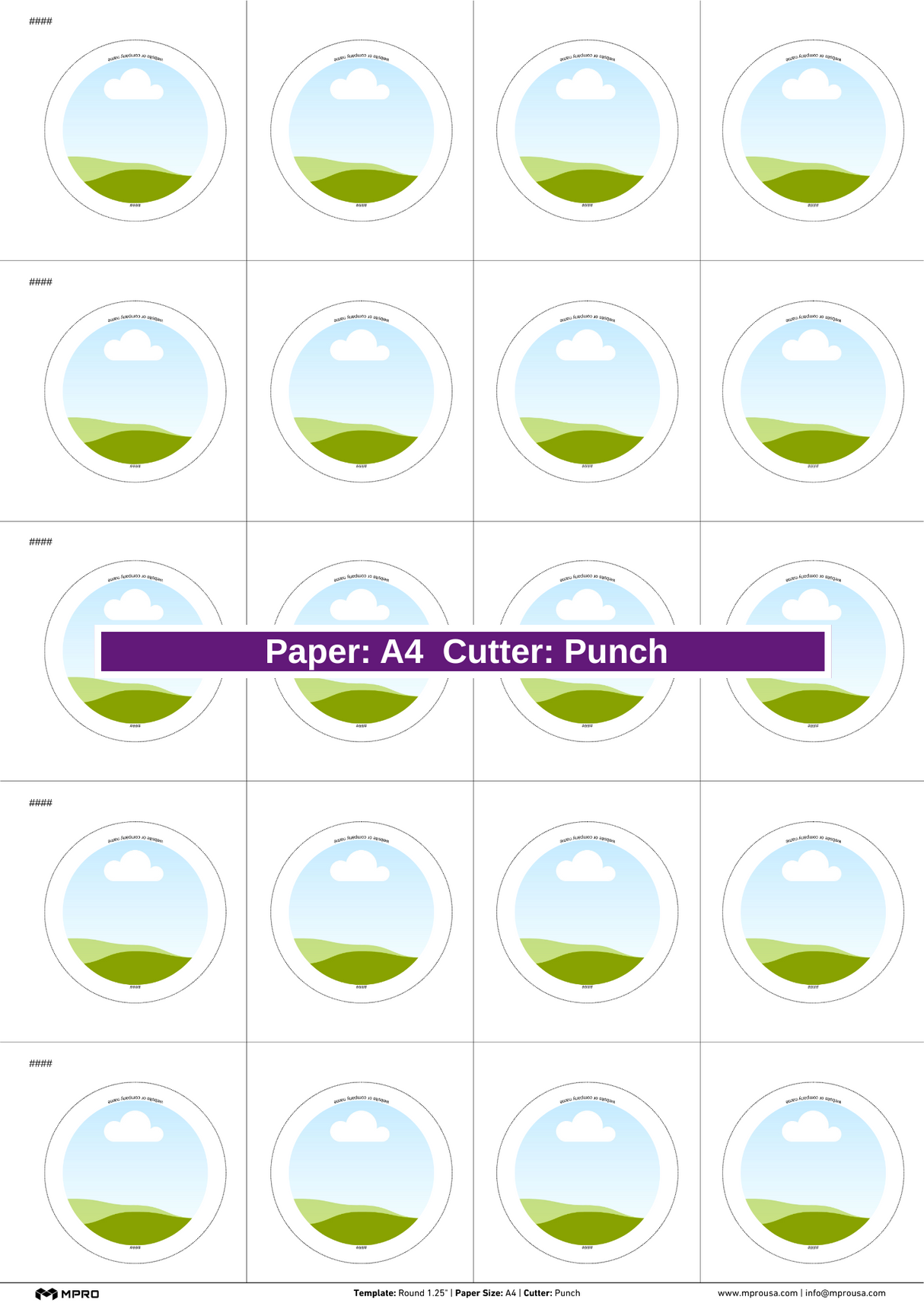 MPRO Round 1.25" Printing Templates