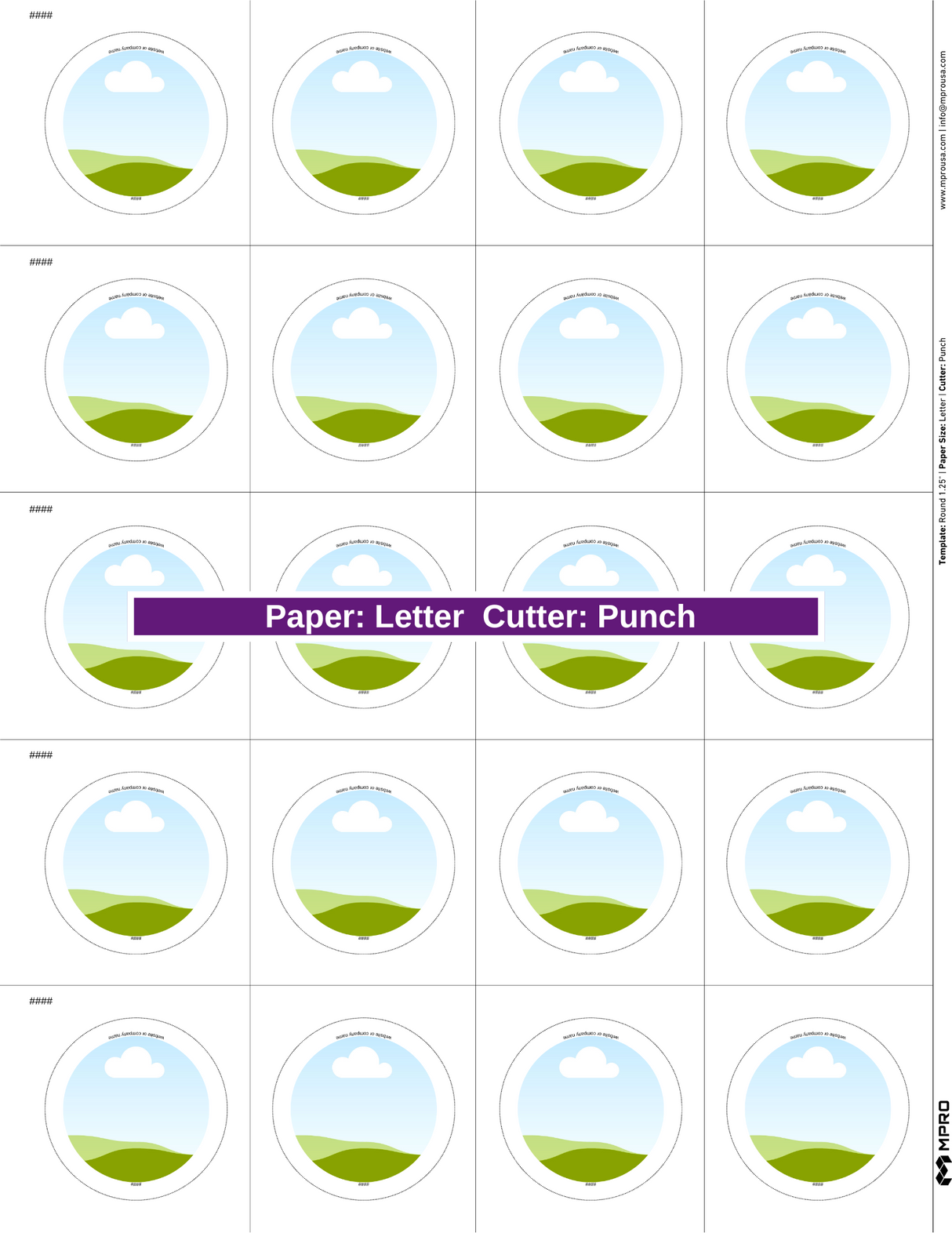 MPRO Round 1.25" Printing Templates