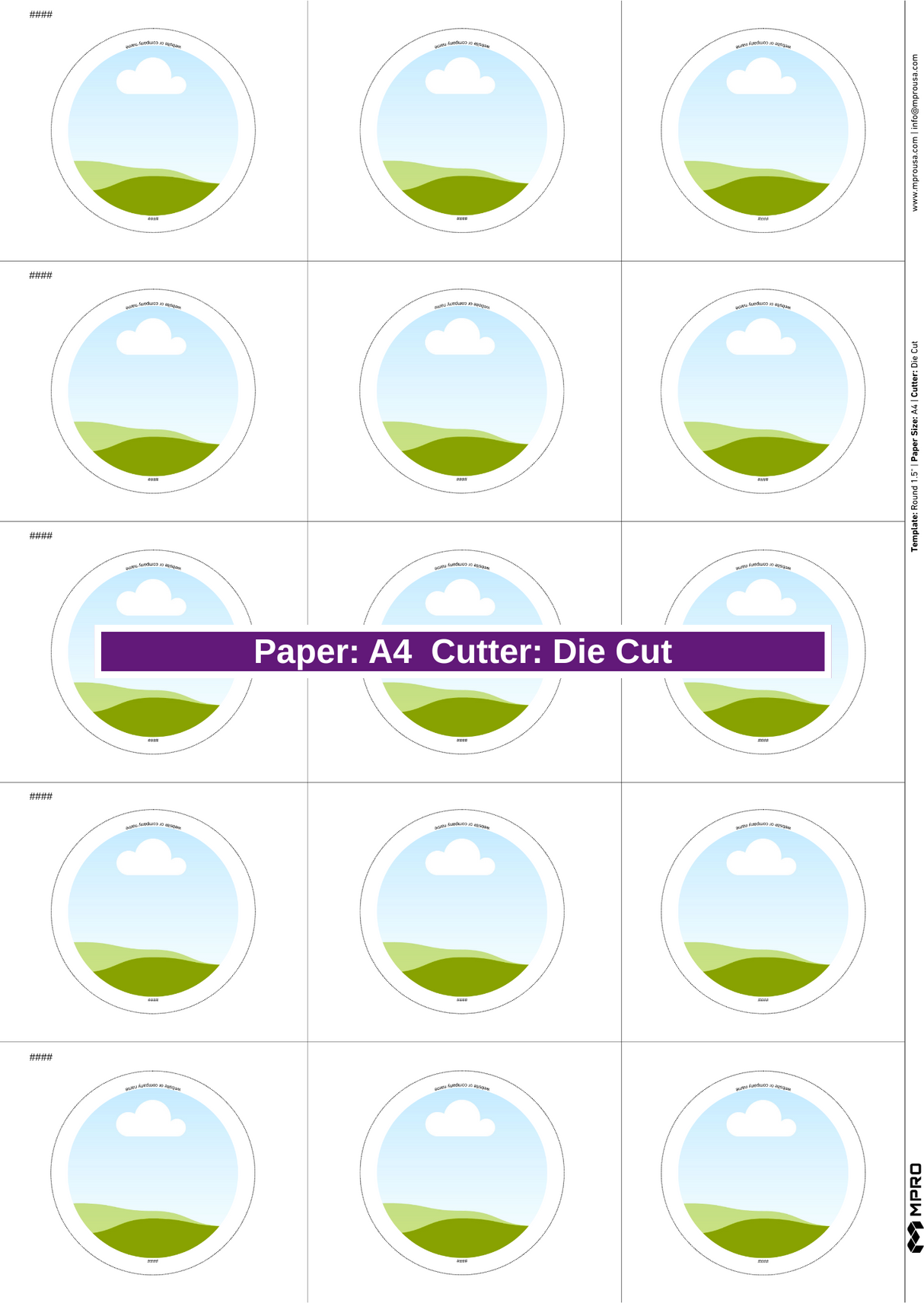 MPRO Round 1.5" Printing Templates