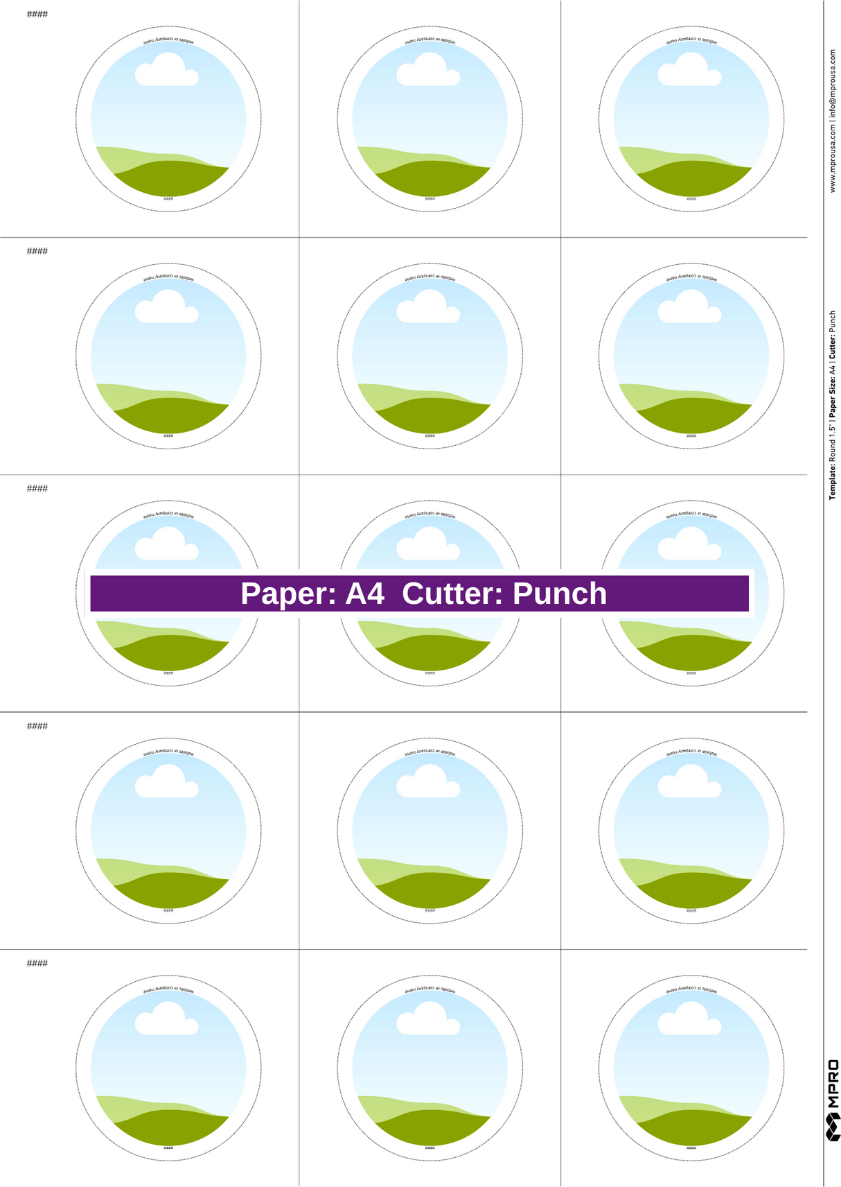 MPRO Round 1.5" Printing Templates