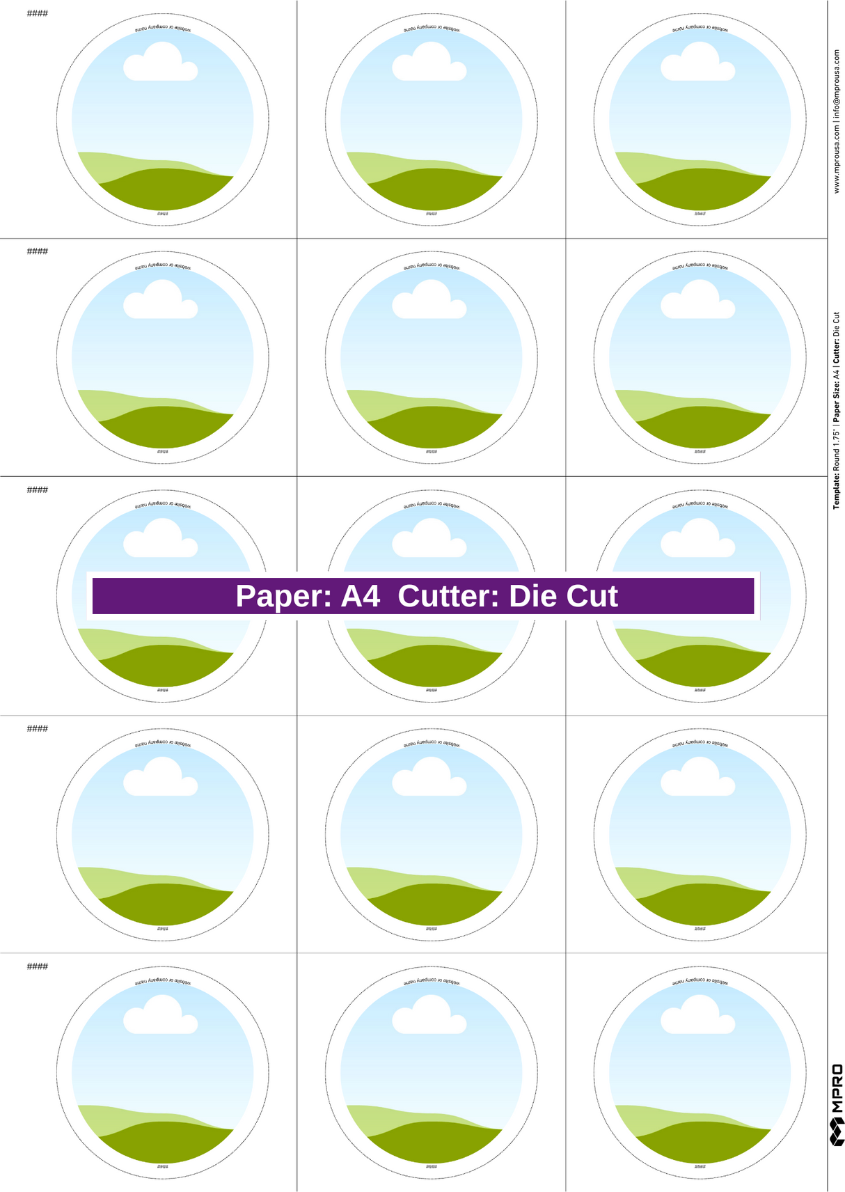 MPRO Round 1.75" Printing Templates