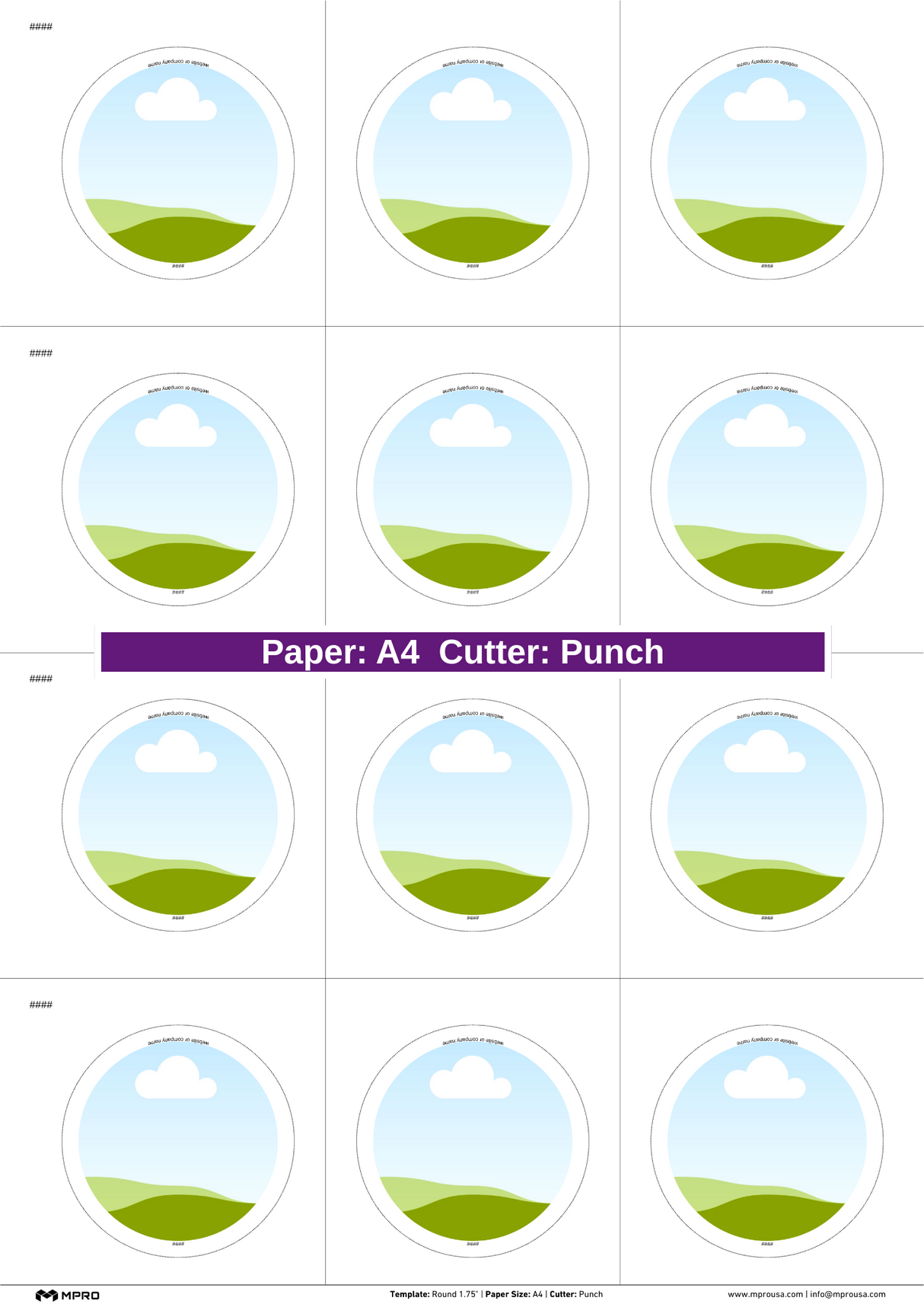 MPRO Round 1.75" Printing Templates