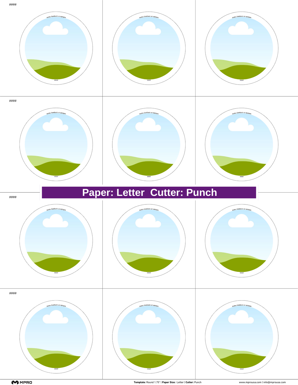 MPRO Round 1.75" Printing Templates