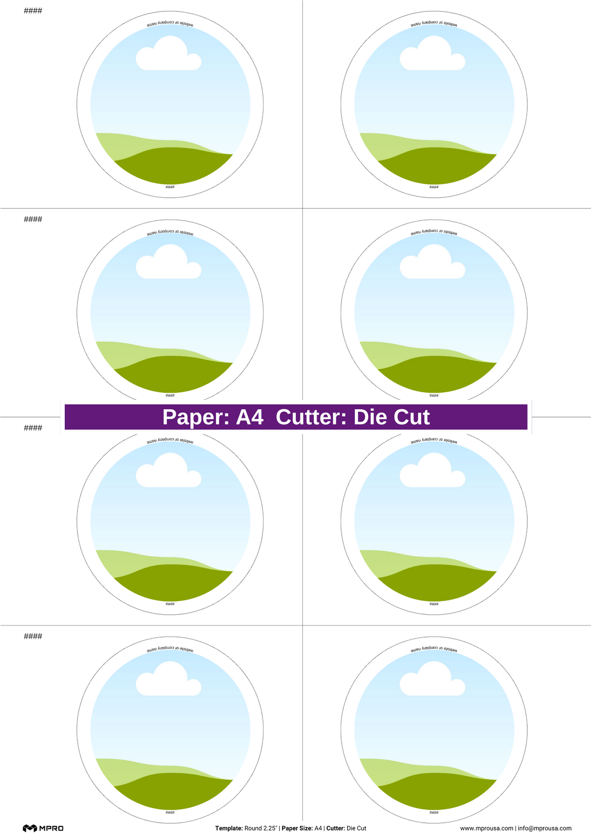 MPRO Round 2.25" Printing Templates