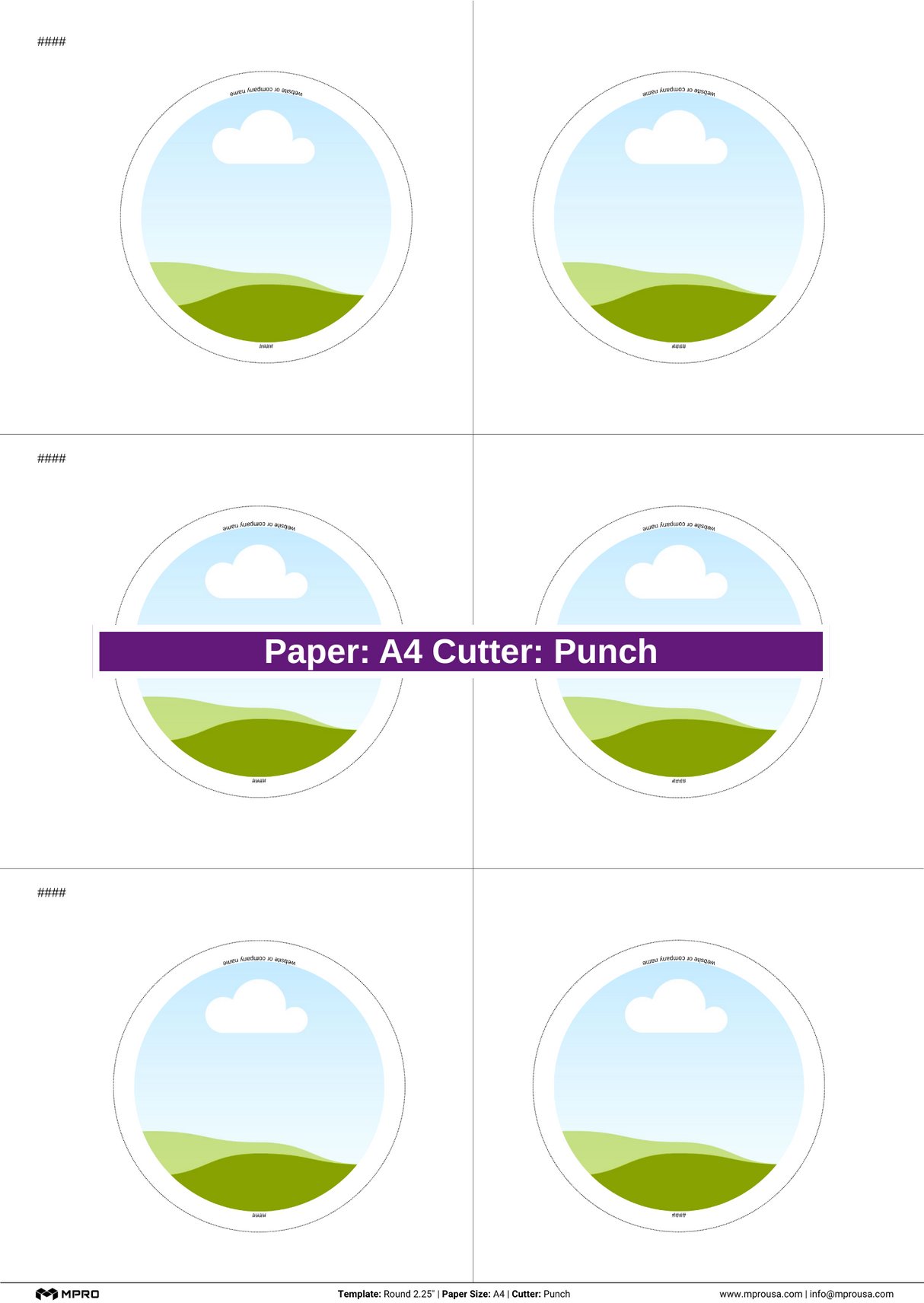 MPRO Round 2.25" Printing Templates