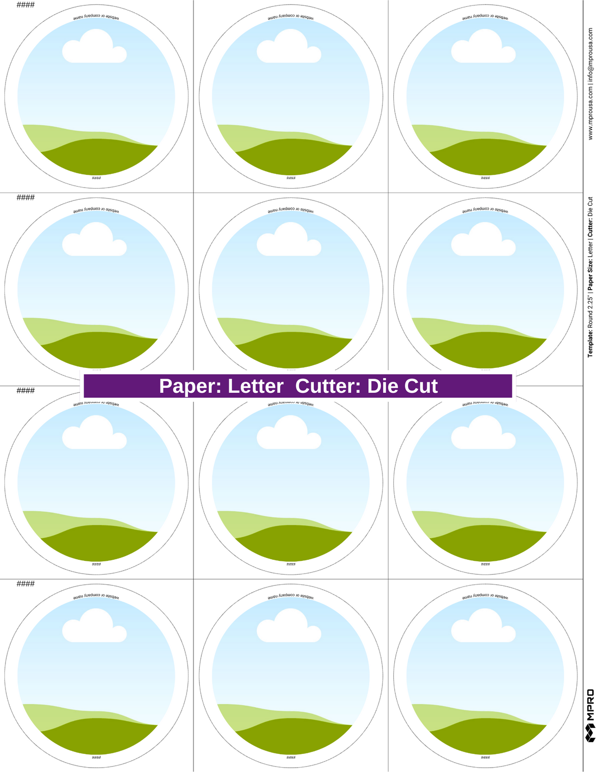 MPRO Round 2.25" Printing Templates