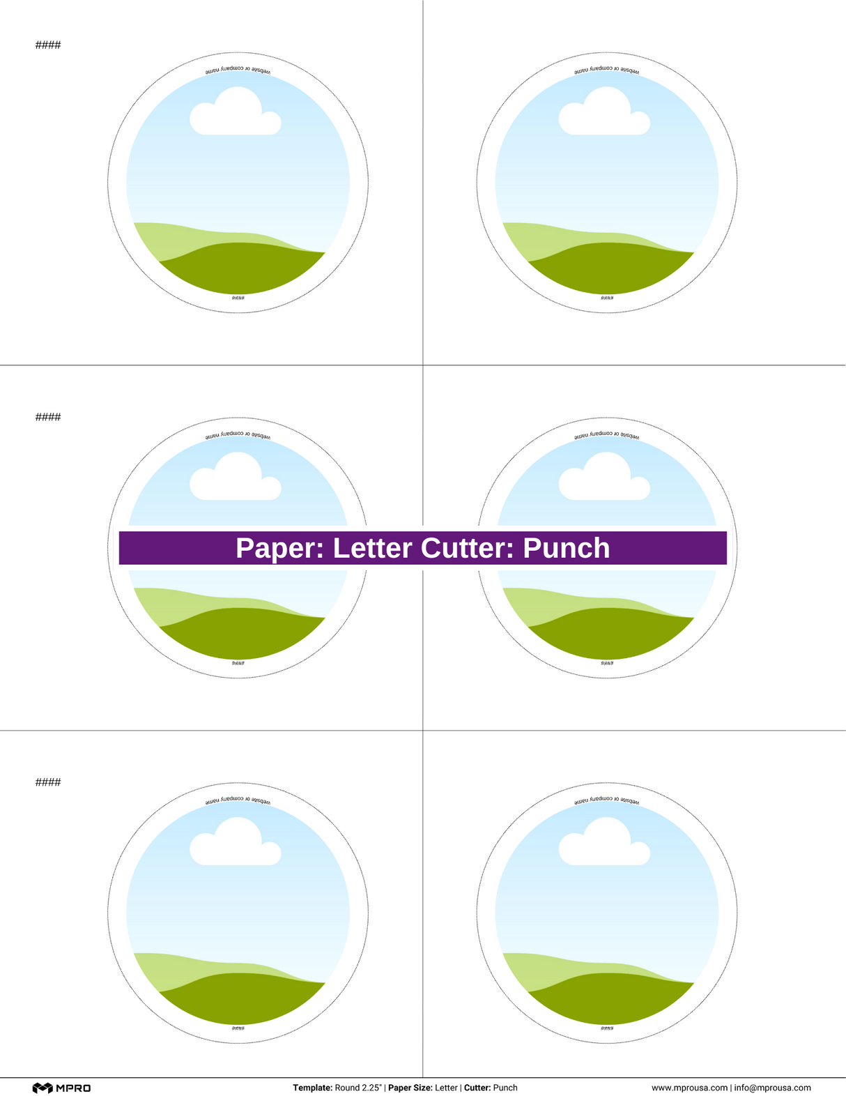 MPRO Round 2.25" Printing Templates