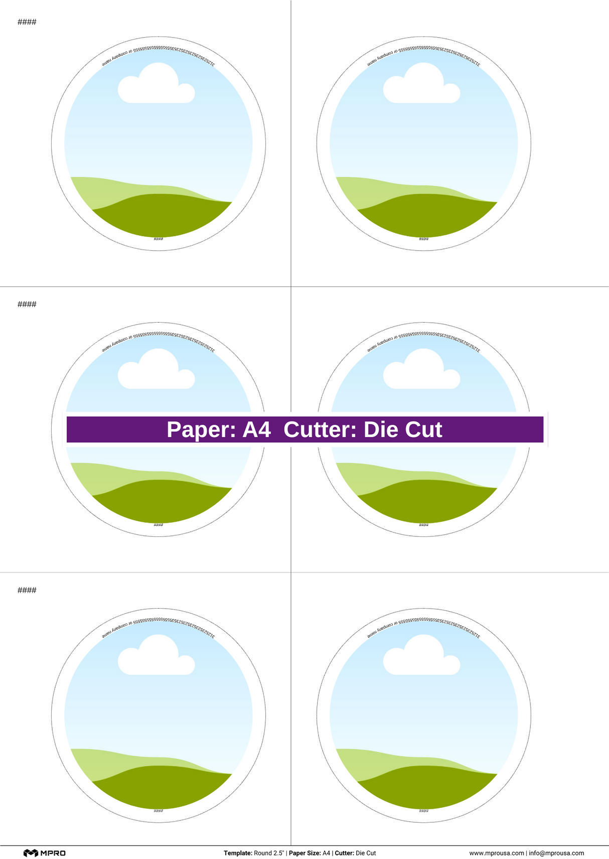 MPRO Round 2.5" Printing Templates