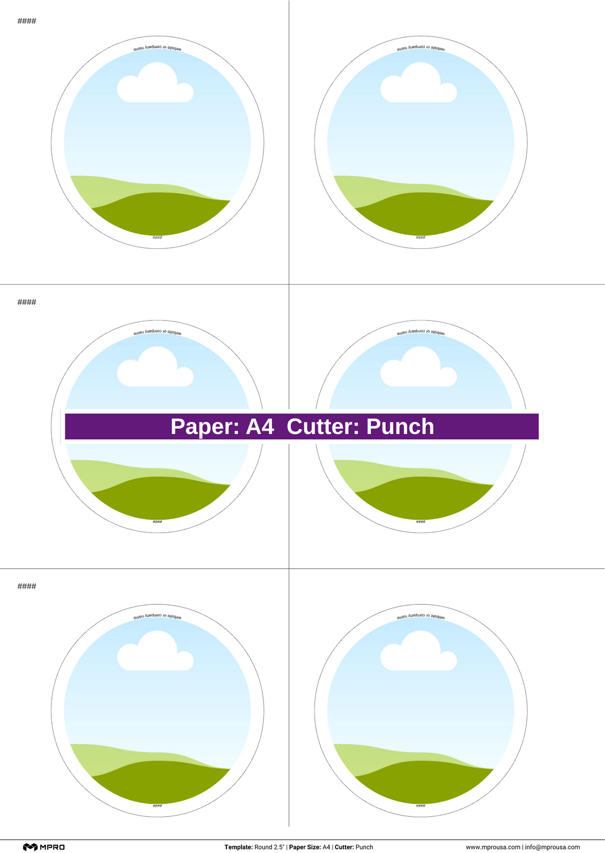 MPRO Round 2.5" Printing Templates
