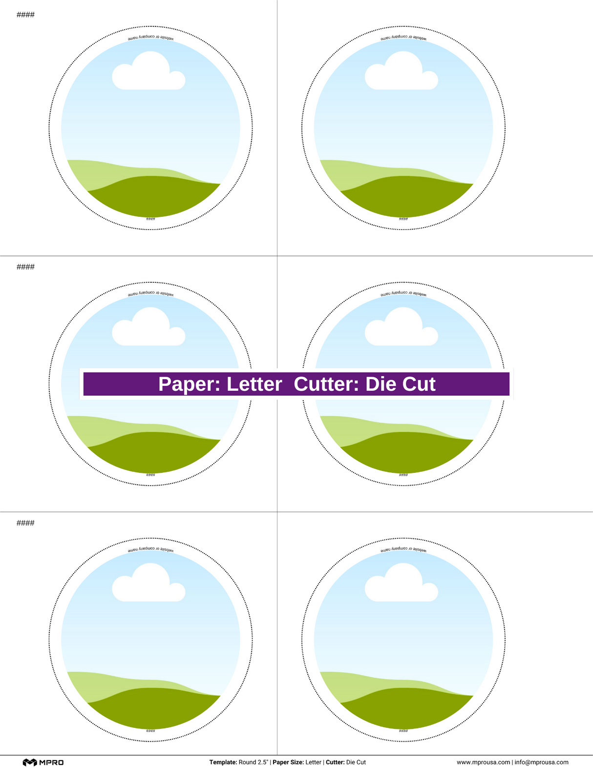 MPRO Round 2.5" Printing Templates