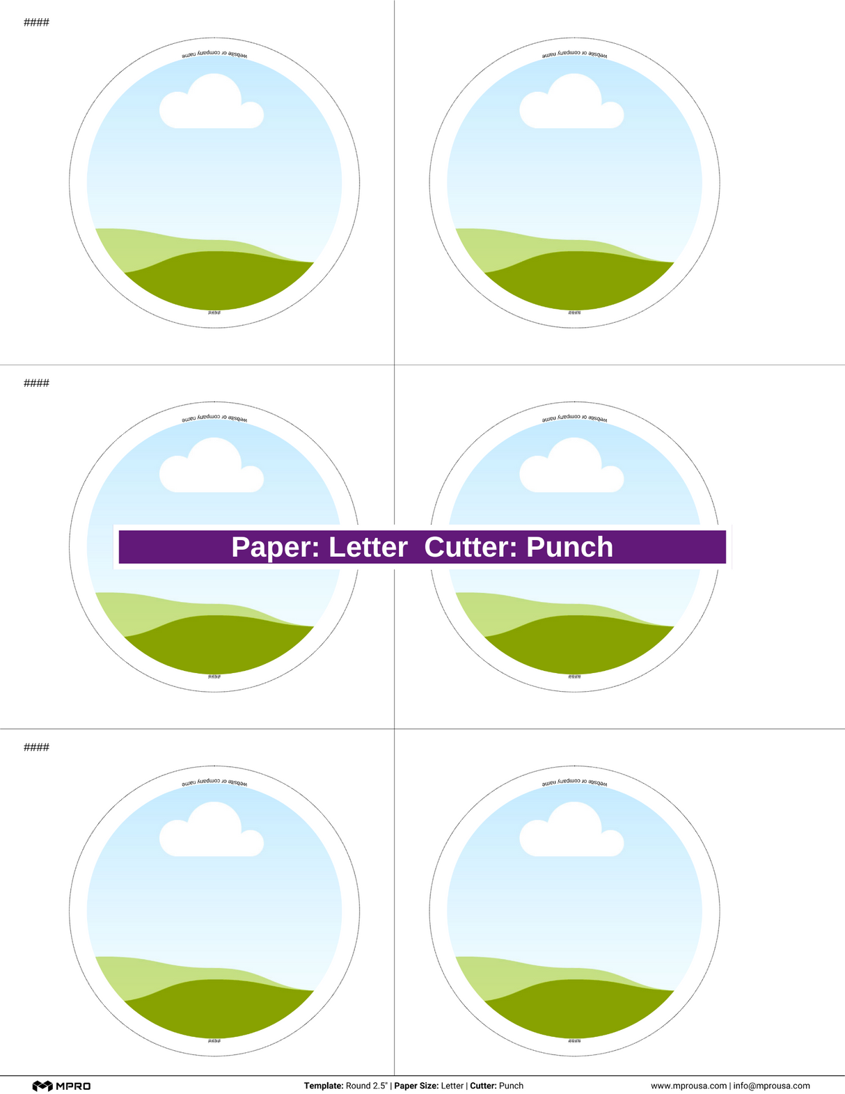 MPRO Round 2.5" Printing Templates