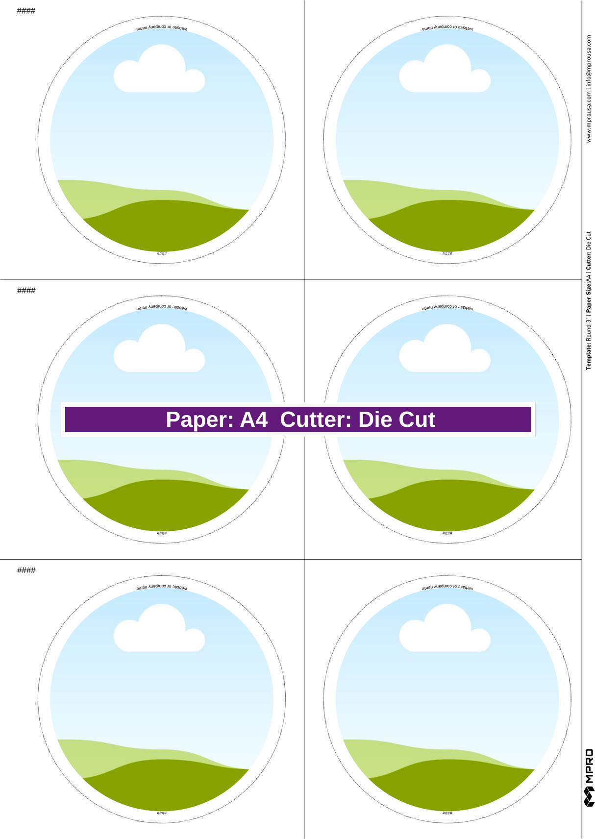 MPRO Round 3" Printing Templates