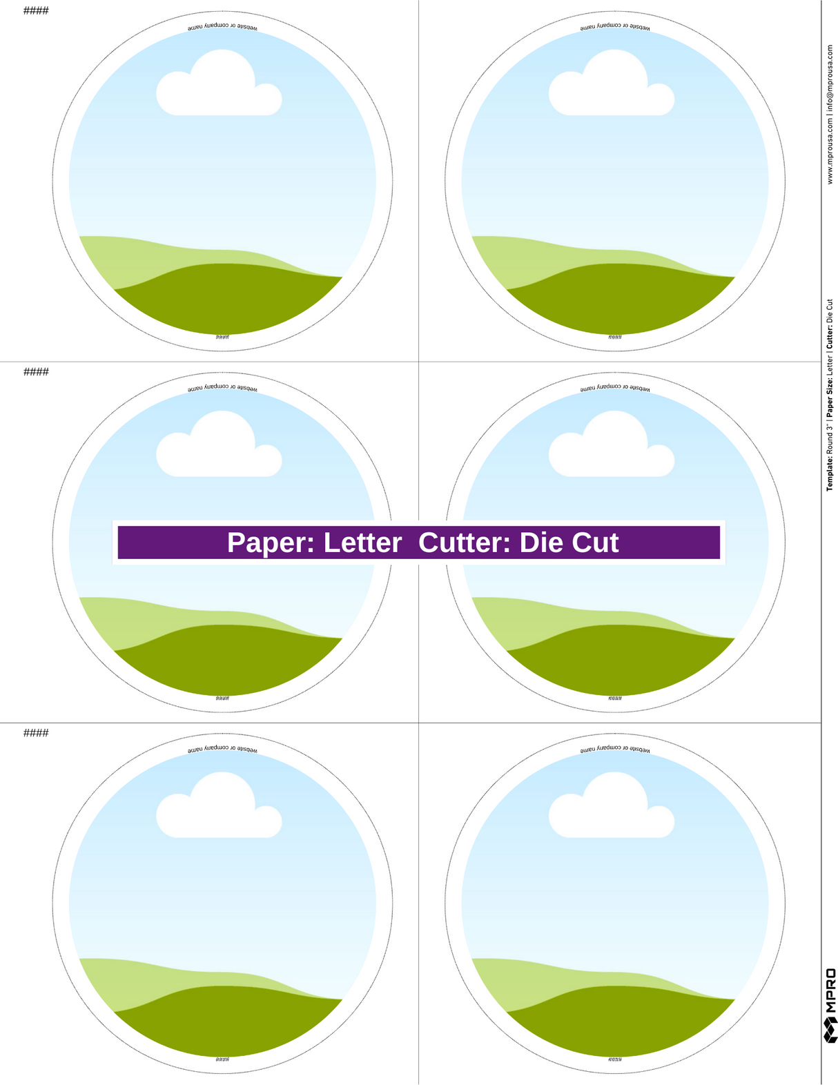 MPRO Round 3" Printing Templates