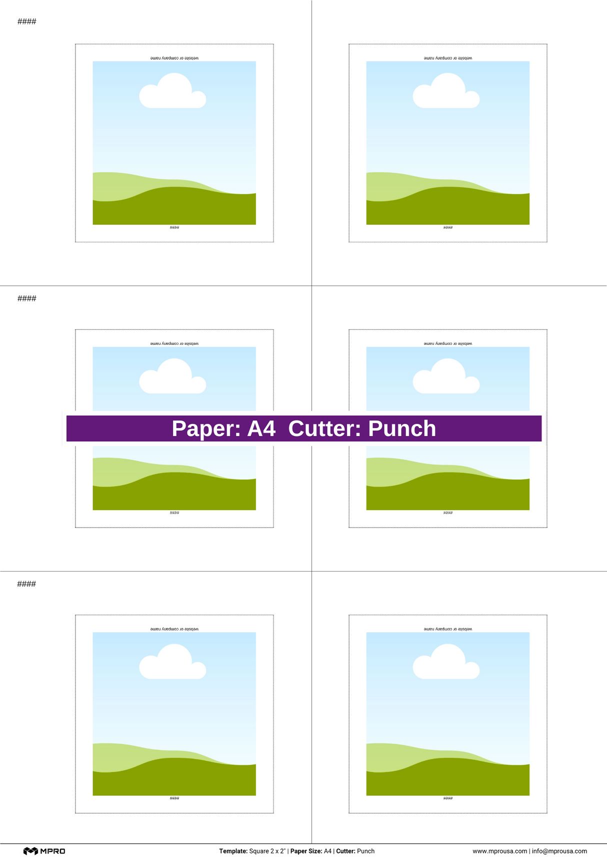 MPRO Square 2 x 2" Printing Templates