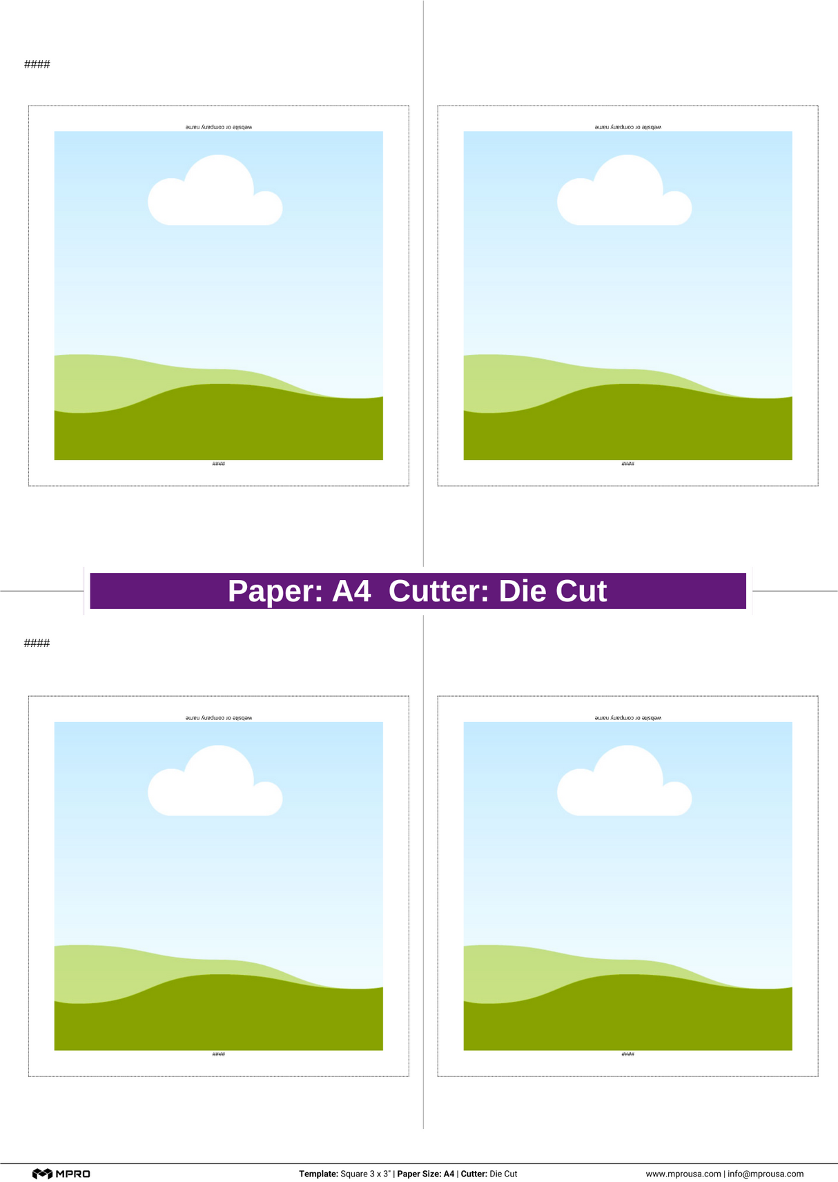 MPRO Square 3 x 3" Printing Templates