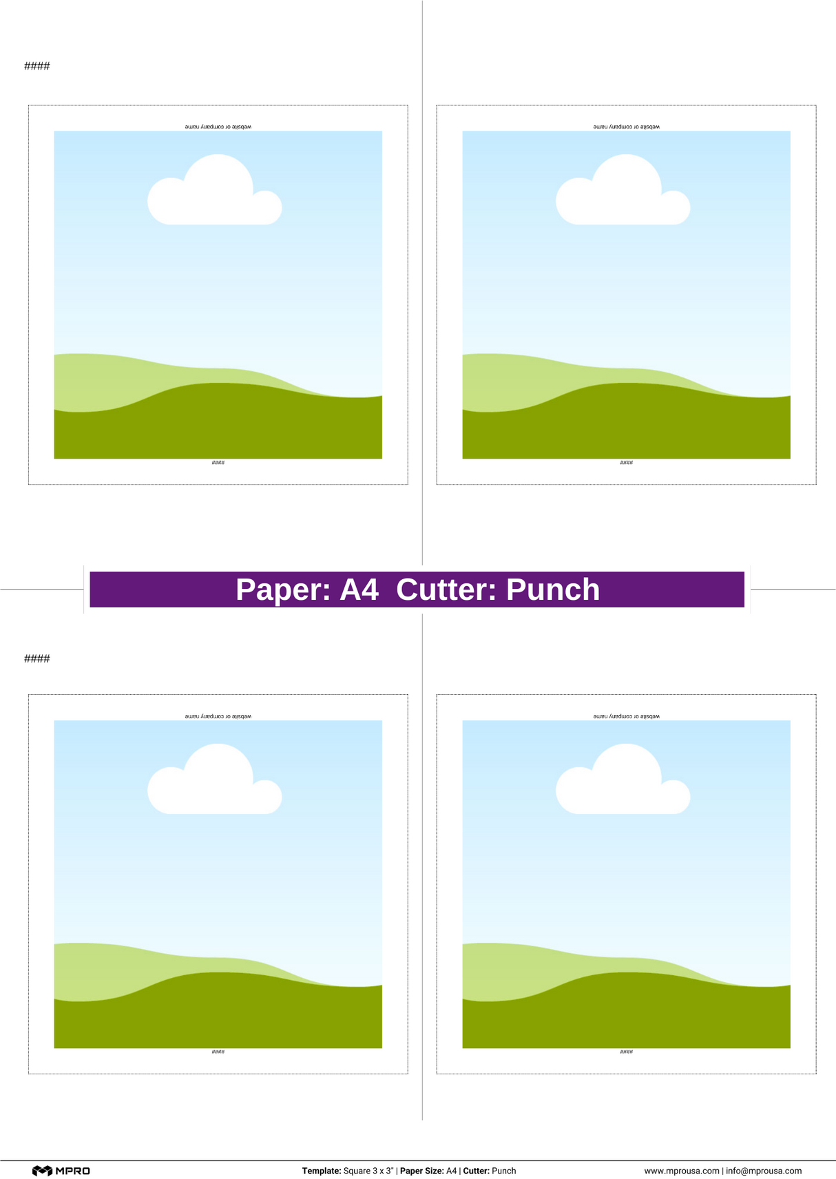MPRO Square 3 x 3" Printing Templates