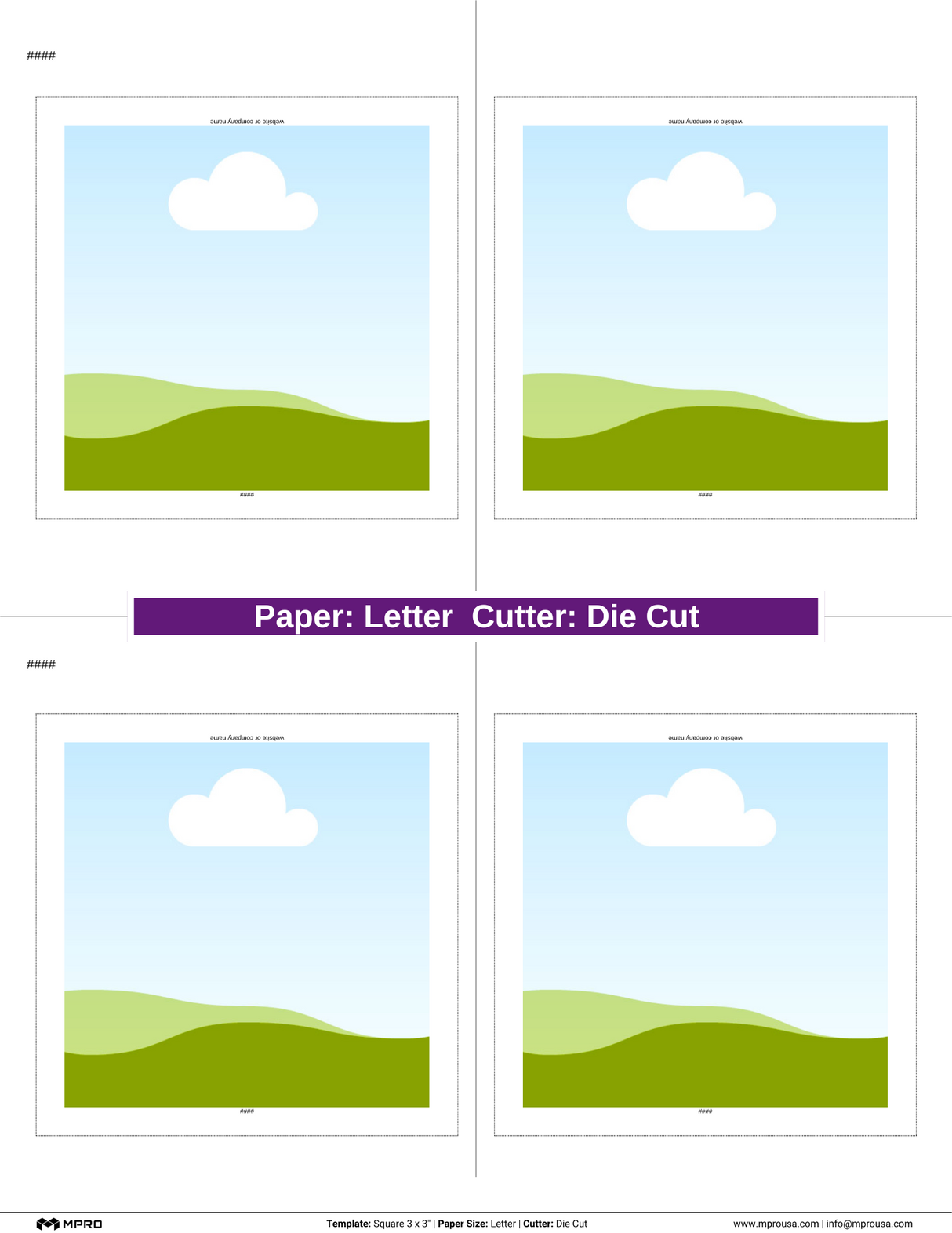 MPRO Square 3 x 3" Printing Templates