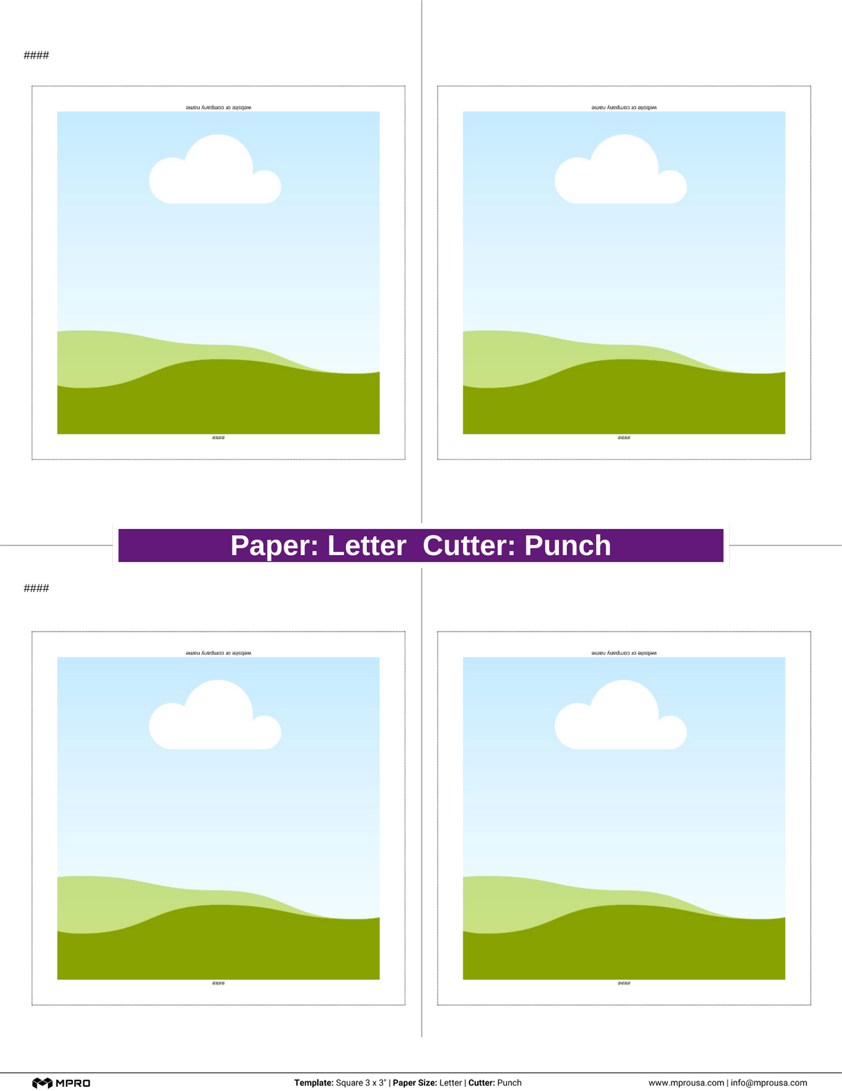 MPRO Square 3 x 3" Printing Templates