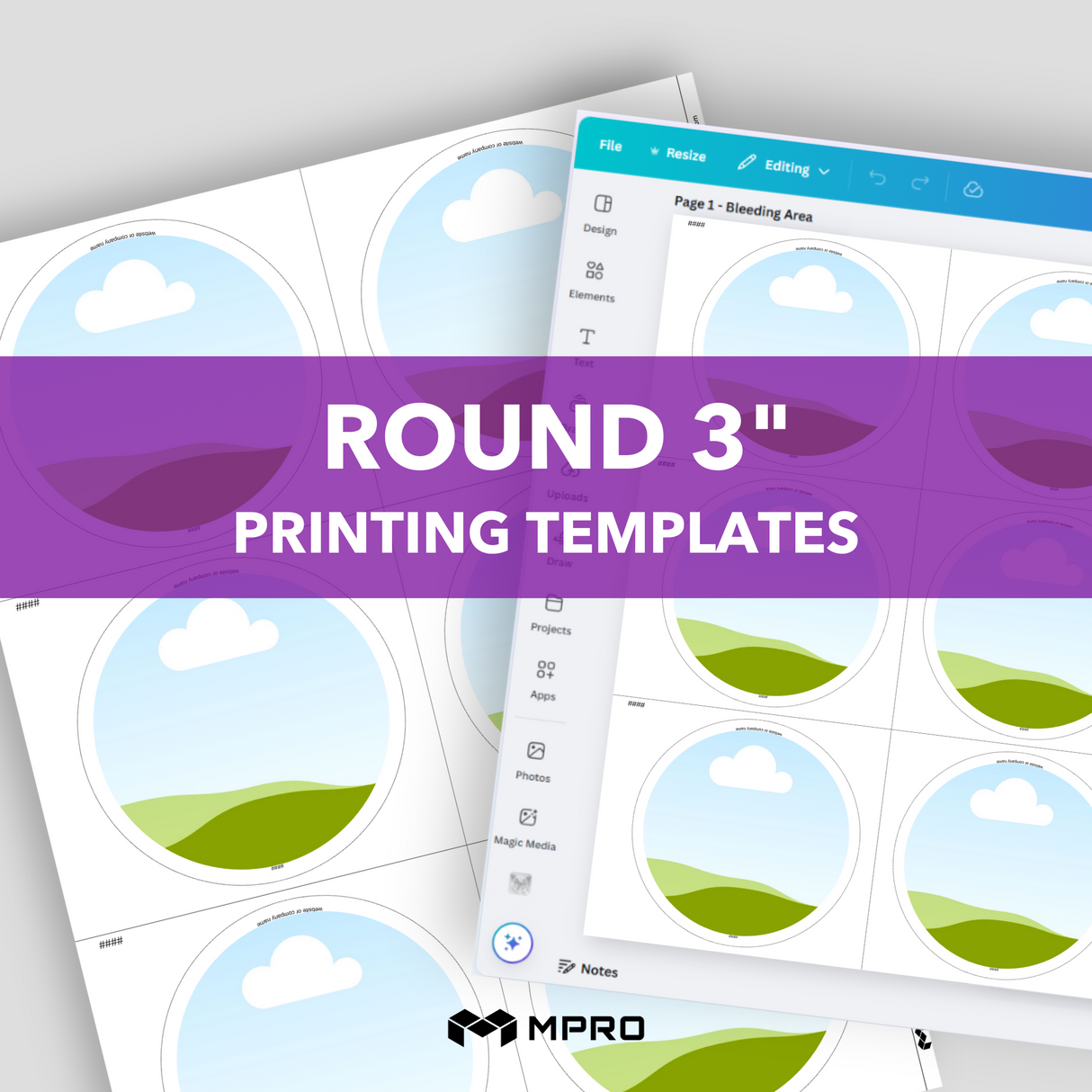 MPRO Round 3" Printing Templates