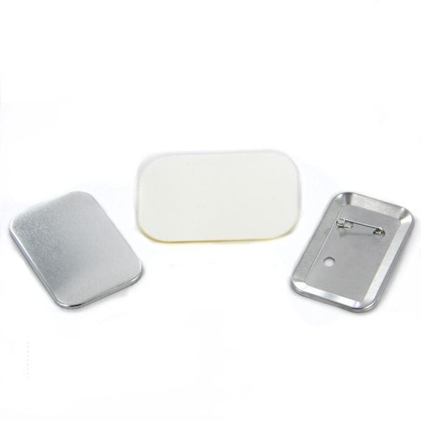 Pinned Back Button Supplies Rounded Corner Vertical Rectangle 2 x 3" for 1000 buttons