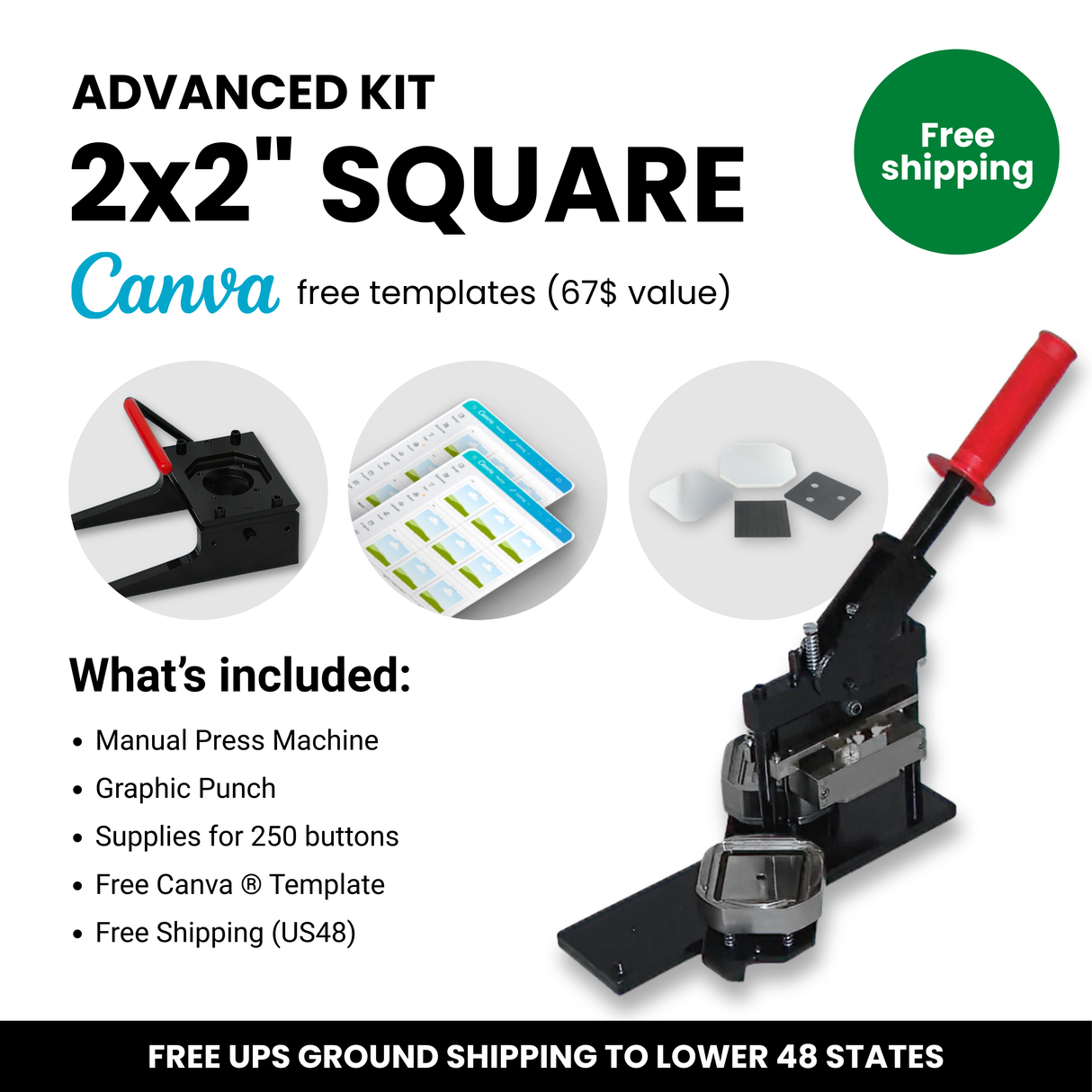 Advanced Manual Kit Square 2 x 2"