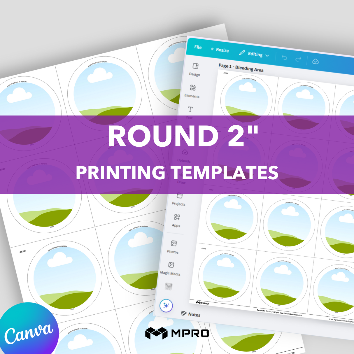 MPRO Round 2" Printing Templates