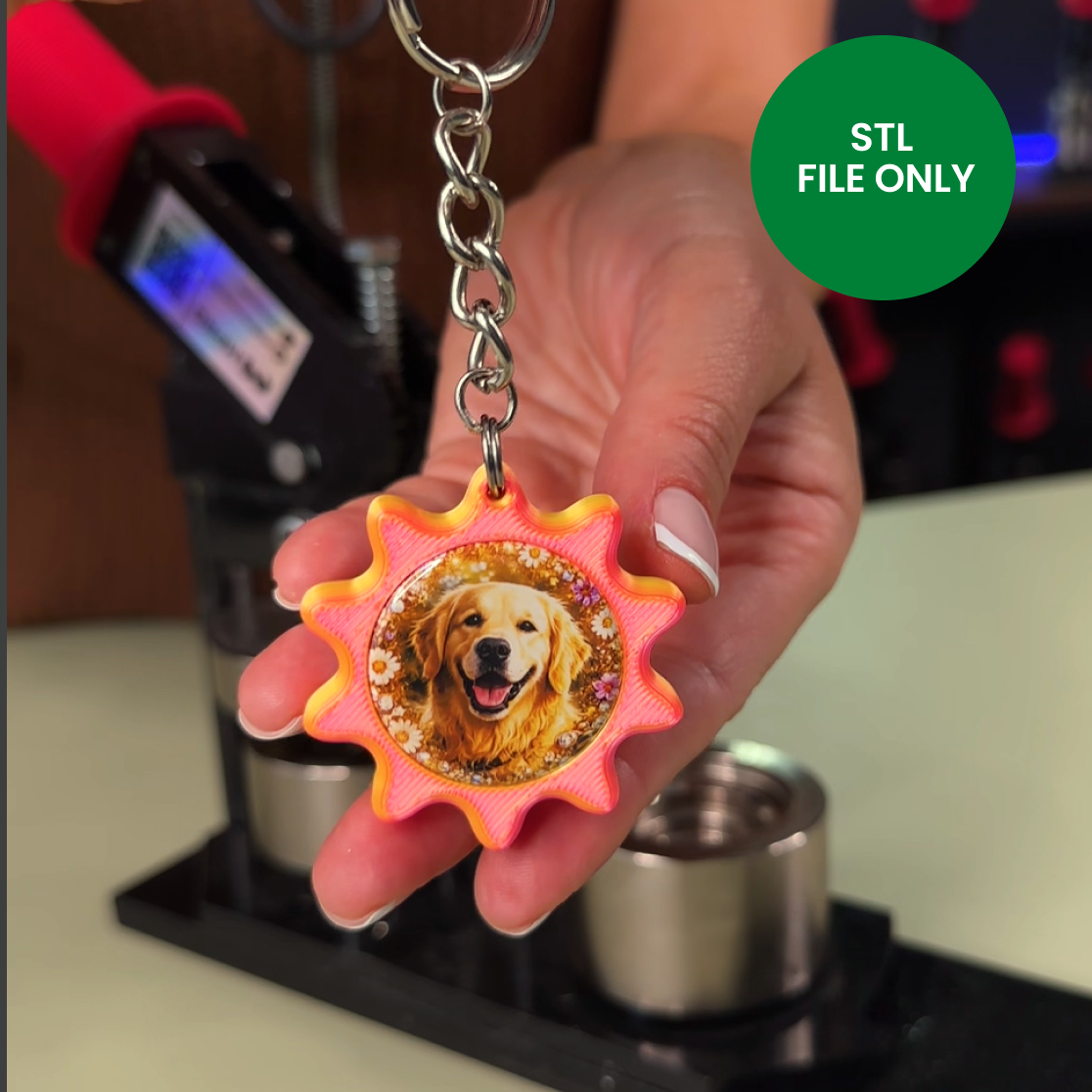 Sun Keychain Charm - STL File