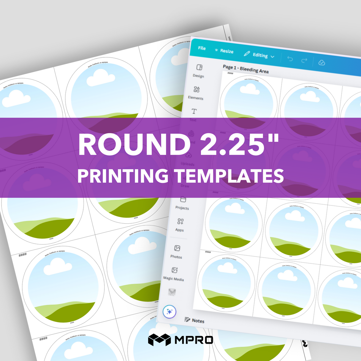 MPRO Round 2.25" Printing Templates