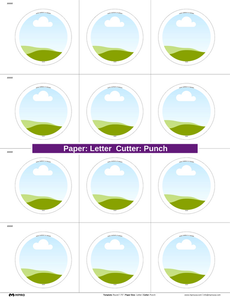 MPRO Round 1.75" Printing Templates