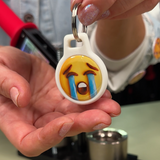 Double-Sided Button Holder Keychain Charm
