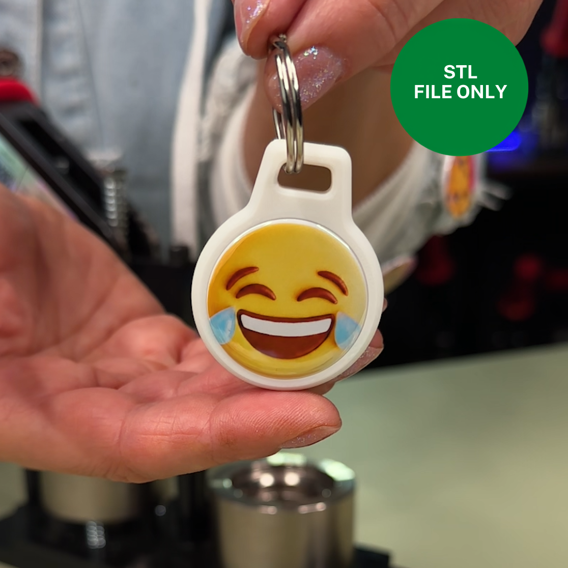 Double-Sided Button Holder Keychain Charm - STL File