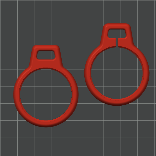 Double-Sided Button Holder Keychain Charm - STL File