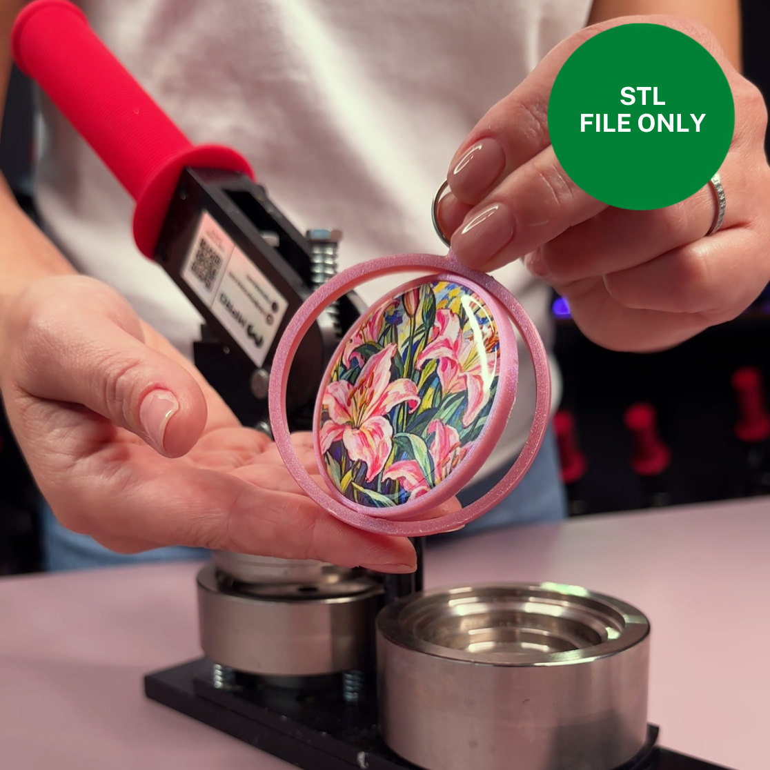 Rotating Keychain Charm with Mirror - STL File