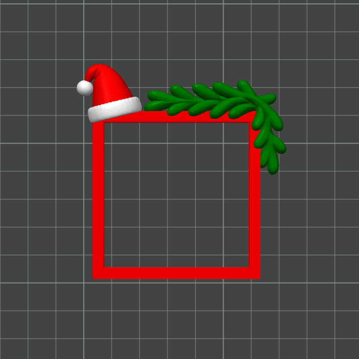 Santa Hat Christmas Frame - STL File